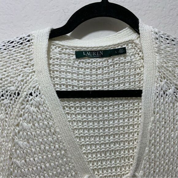 Ralph Lauren Loose Knit Sweater white jumper size L - Picture 5 of 9